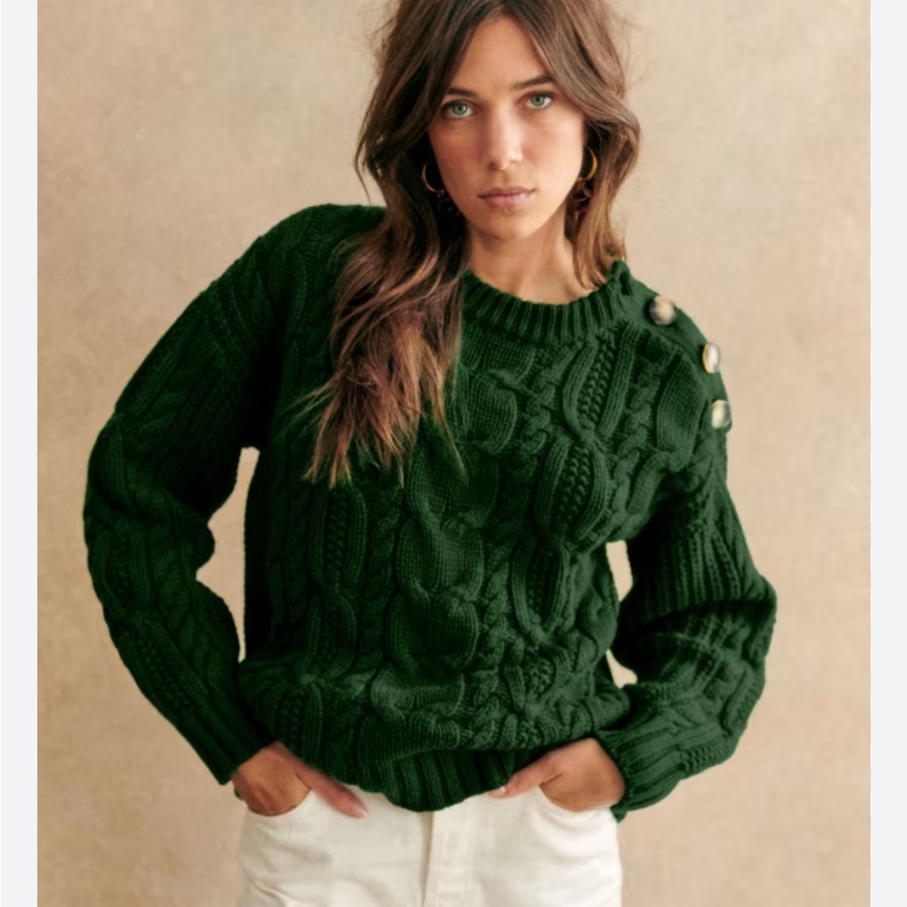 Sezane Jim Jumper in Autumn Green size small